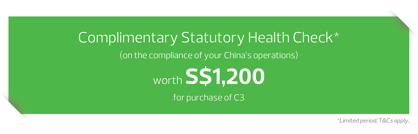 Complimentary Statutory Health Check for purchase of C3