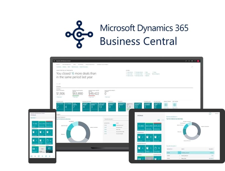 Interface of Microsoft Business Central